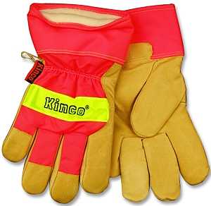 Heatkeep 1938-L Work Gloves, Men's, L, Wing Thumb, Orange/Palamino
