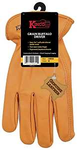 Kinco 81-M Gloves, Men's, M, Keystone Thumb, Easy-On Cuff, Grain Buffalo Leather, Gold