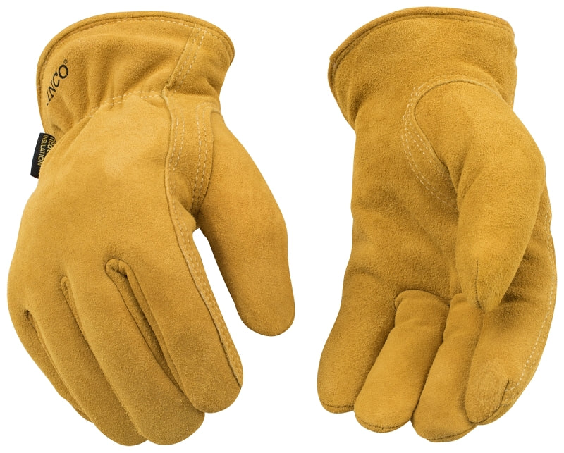 Kinco 903HK-XL Gloves, Men's, XL, Keystone Thumb, Easy-On Cuff, Deerskin Leather, Gold, Lined