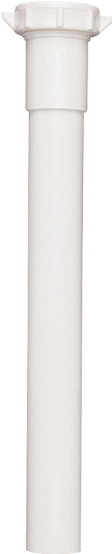 Plumb Pak PP945W Pipe Extension Tube, 1-1/4 in, 12 in L, Slip-Joint, Plastic, White