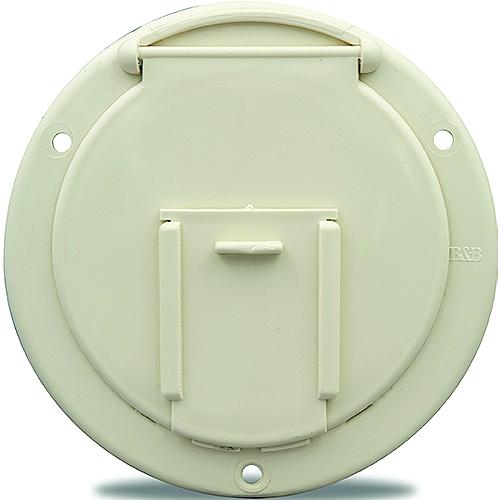 B&B Molders 94328 Round Electric Cable Hatch w/Back, 4-5/8″ Polar White