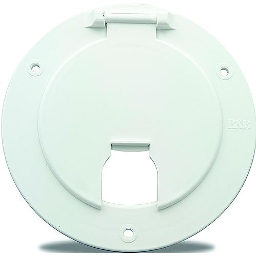 B&B Molders 94332 Round Electric Cable Hatch w/o Back, 5-1/8" Black