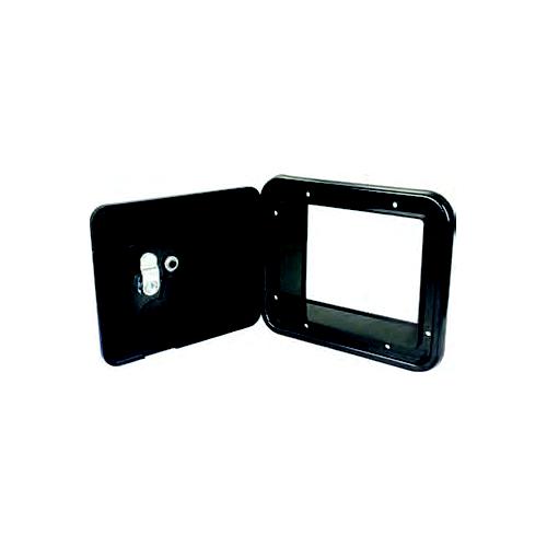 B&B Molders 94335 Square Electric Cable Hatch, Medium w/Open Back & Key Lock, Polar White