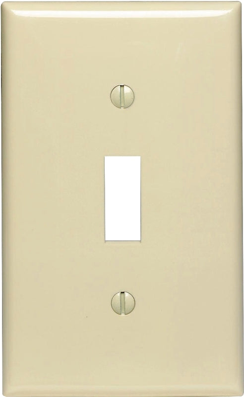 Leviton PJ1-I Wallplate, 4-7/8 in L, 3-1/8 in W, 1-Gang, Nylon, Ivory