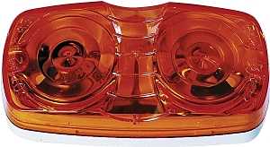 PM V138A Marker Light, Rectangular, 4 in W, 2 in H, 12 V, Incandescent Lamp, Amber Lens, Surface