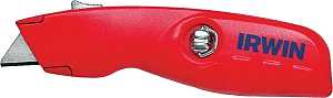Irwin 2088600 Utility Knife, 1-1/2 in W Blade, Bi-Metal Blade, Contoured Handle, Red Handle