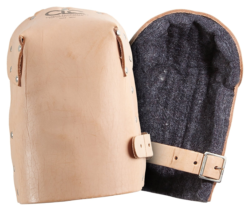 CLC 309 Knee Pad, One-Size, Top Grain Leather Cap, Felt Cloth Pad, Buckle
