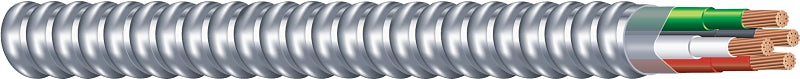 Southwire Armorlite 68583422 Armored Cable, 12 AWG Cable, 3-Conductor, 50 ft L, Copper Conductor, PVC Insulation