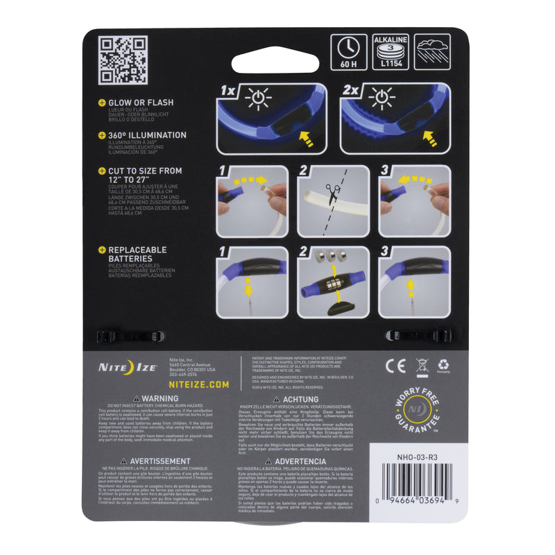 NECKLACE SAFETY LED BLUE, Pack of 6