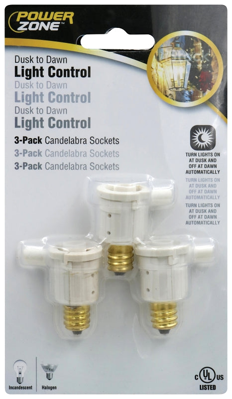 PowerZone ORPCAC311 Candelabra Base Adapters, 120 V, White