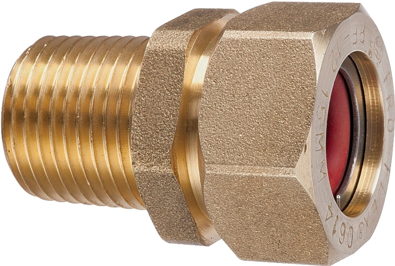Pro-Flex PFMF Series PFMF-3406 Tube to Pipe Fitting, 3/4 in, MNPT, Brass, 1 in OD
