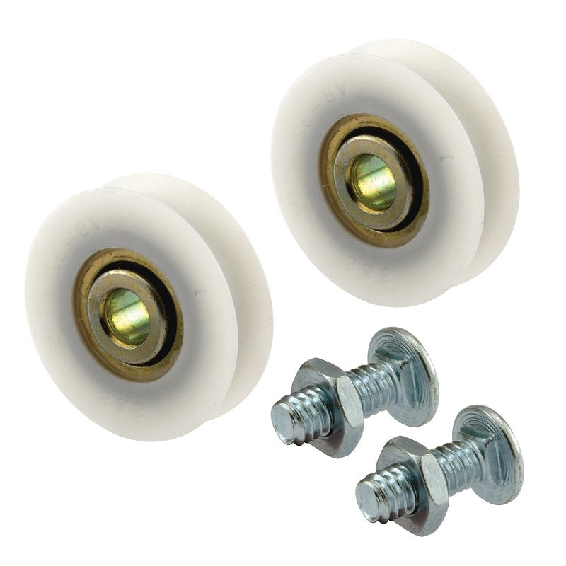 Prime-Line D 1504 Door Roller, 1-1/4 in Dia Roller, 5/16 in W Roller, Nylon, 2-Roller