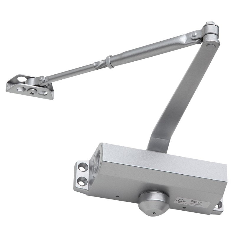 Taymor 600 Series 14-HC602AL Door Closer, Non-Handed Hand, Aluminum Alloy, Aluminum, 1-9/16 in Mounting Hole Distance