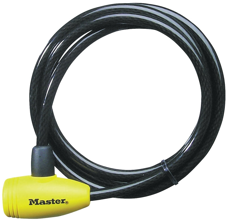 Master Lock 8154DPF Flexible Cable Lock, Keyed Different Key, Steel Shackle, Steel Body