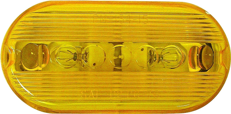 PM V135A Marker Light, Oval, 4-1/8 in W, 2 in H, 12 V, Incandescent Lamp, Amber Lens, Surface