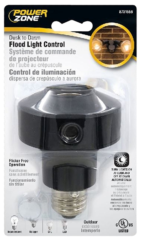 PowerZone ORPCAE302 Photocell Adapter with Par38, 120 V, Gray