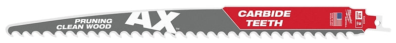 Milwaukee THE AX 48-00-5233 Reciprocating Saw Blade, 12 in L, 3 TPI, Carbide Cutting Edge