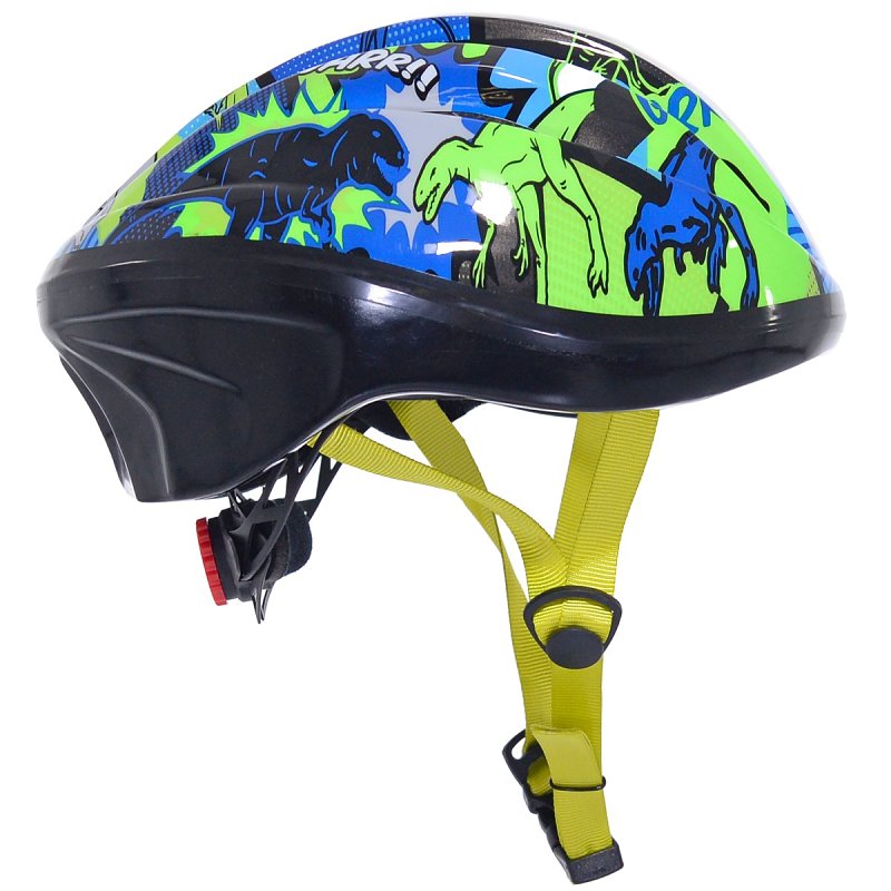 Capstone 64158 Dinosaur Multi-Sport Helmet, Adjustable Retention Dial Headgear, 21-1/2 to 22-1/2 in, Blue/Green, Pack of 2