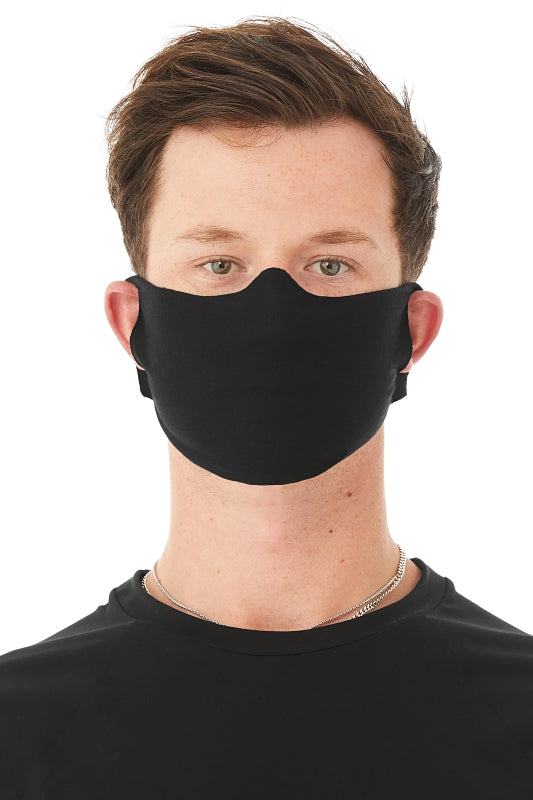 Bella+Canvas ST323 Lightweight Fabric Face Cover, One-Size, Heather CVC, Black, Disposable