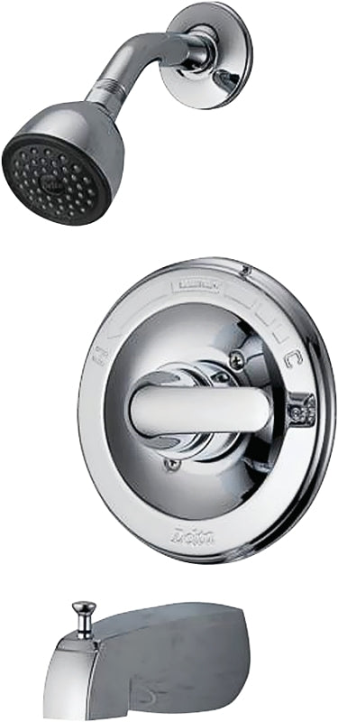 Delta 134900 Tub and Shower, 1-Spray Setting, Brass, Chrome-Plated, ADA Compliant