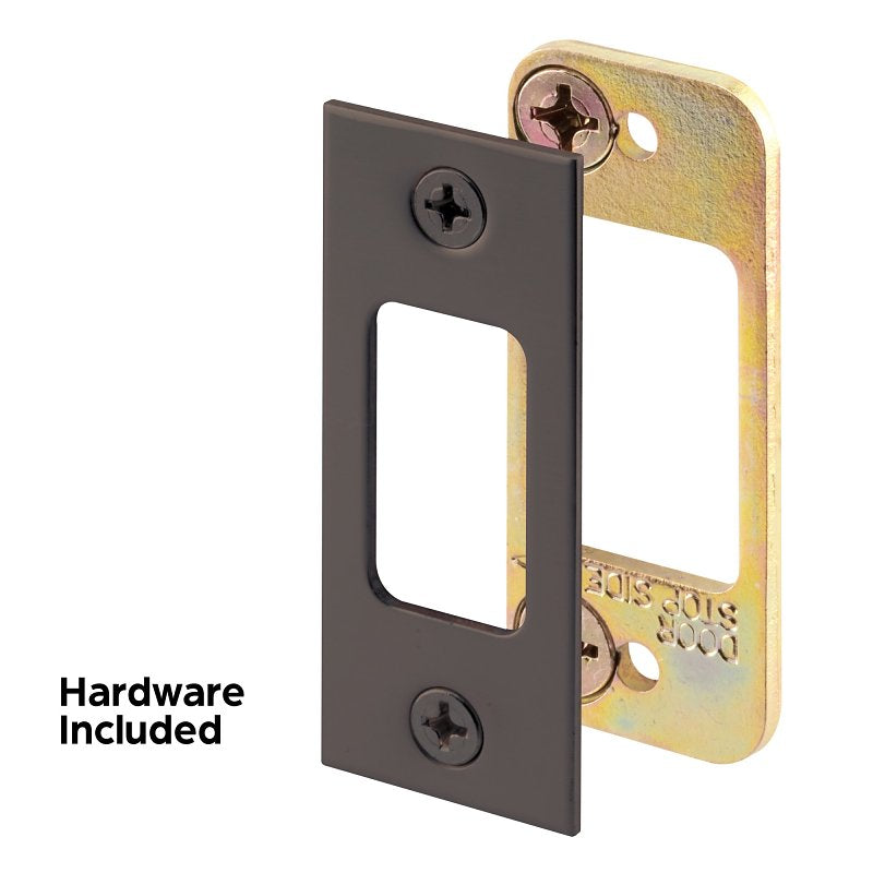 Defender Security E 2482 Deadbolt Strike Plate, 2-3/4 in L, 1-1/8 in W, Steel, Bronze, Pack of 3