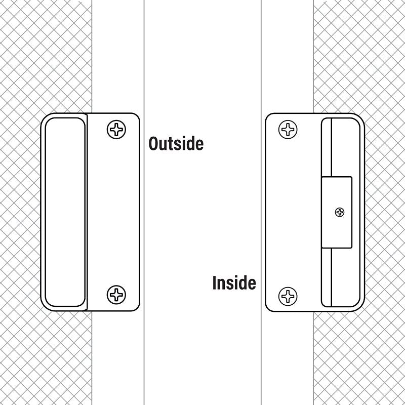 Prime-Line A 151 Door Latch and Pull, 2-1/8 in W, Plastic/Steel