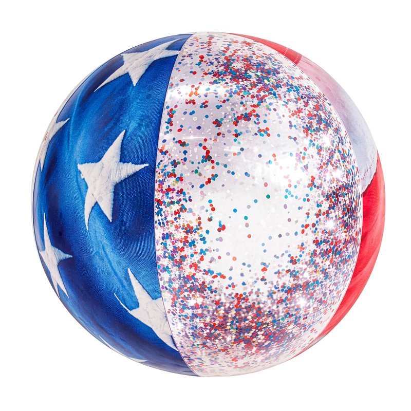 PoolCandy US1786US Inflatable Beach Ball, 13-3/4 in Dia, PVC, Multi-Color