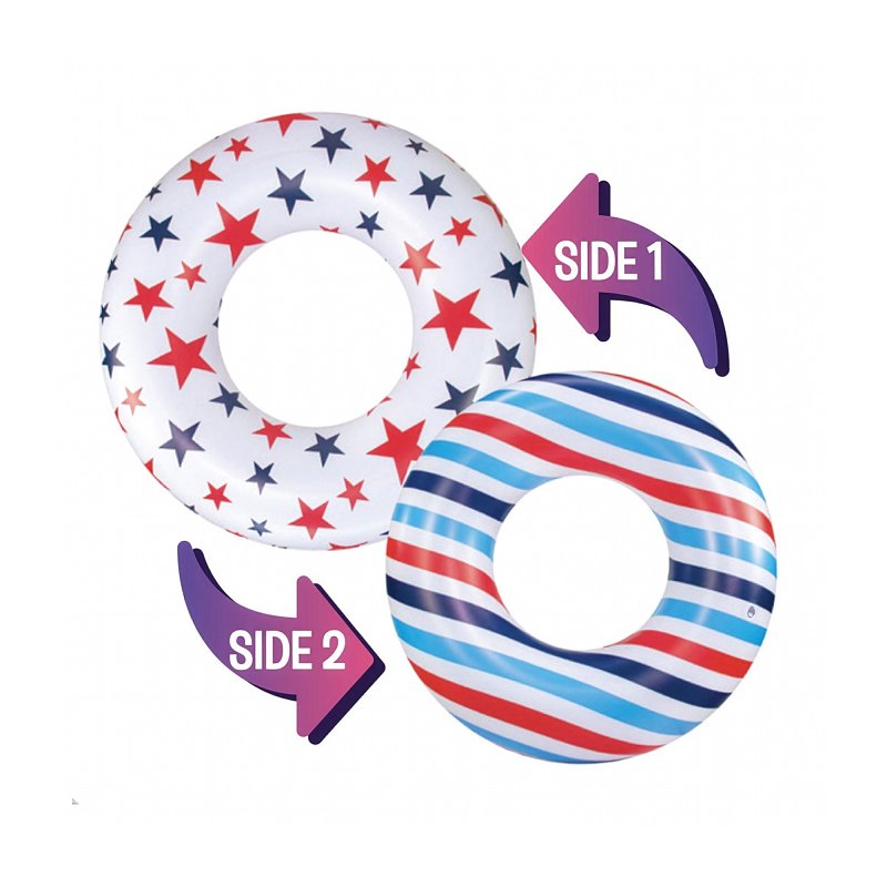 PoolCandy US2136SS Pool Tube, Inflatable Profile, Vinyl, Blue/Red/White