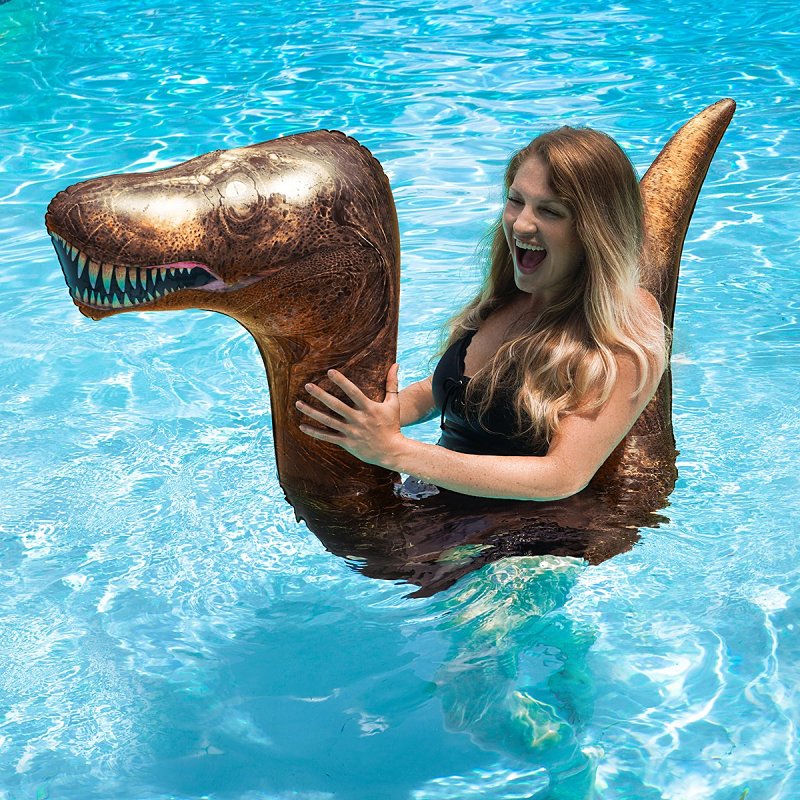 PoolCandy PC1740TR Ride-On Pool Noodle, T-Rex, PVC, Brown