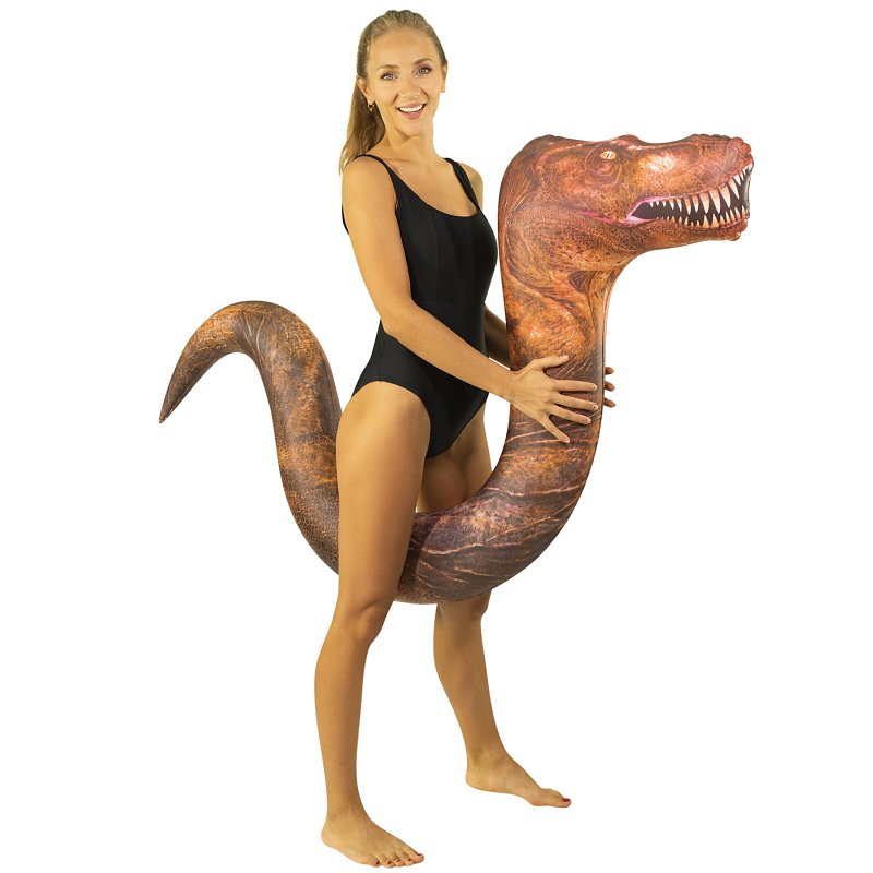 PoolCandy PC1740TR Ride-On Pool Noodle, T-Rex, PVC, Brown