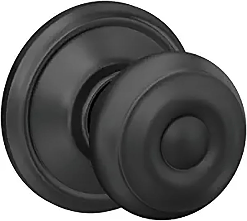 Schlage F Series F10 G GEO 622 Passage Knob, Knob Handle, Brass, Matte Black, 2-3/8, 2-3/4 in Backset, Reversible Hand