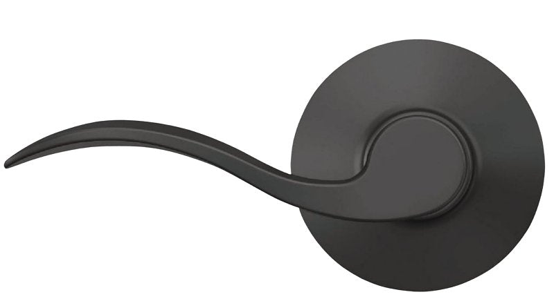 Schlage Accent Series F10GACC622 Passage Hall/Closet Door Handle, Lever Handle, Metal, Matte Black, Universal Hand