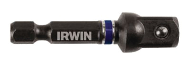 Irwin 1837572 Socket Adapter, 1/4 in Drive, Hex Drive, 3/8 in Output Drive, Square Output Drive, 2 in L, Steel, Pack of 3