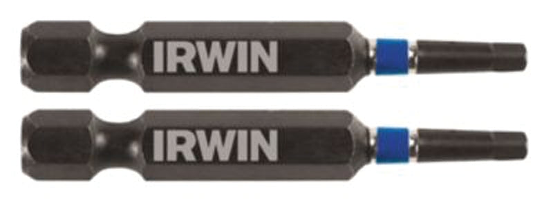Irwin 1837468 Power Bit, #1 Drive, Square Recess Drive, 1/4 in Shank, Hex Shank, 2 in L, High-Grade S2 Tool Steel, 2/PK
