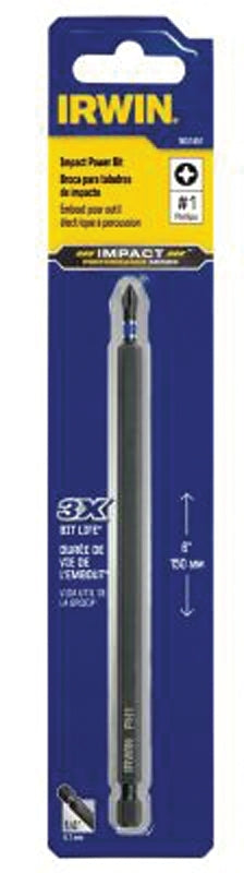 Irwin 1837451 Power Bit, #1 Drive, Phillips Drive, 1/4 in Shank, Hex Shank, 6 in L, S2 Steel, 1/PK