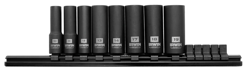 Irwin 1882413 Socket Rail Set, Molybdenum Steel, Black Oxide, Specifications: 3/8 in Drive Size
