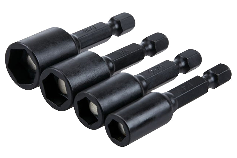 Irwin 1837530 Impact Nutsetter Set, 4-Piece, Magnetic, Steel, Black Oxide