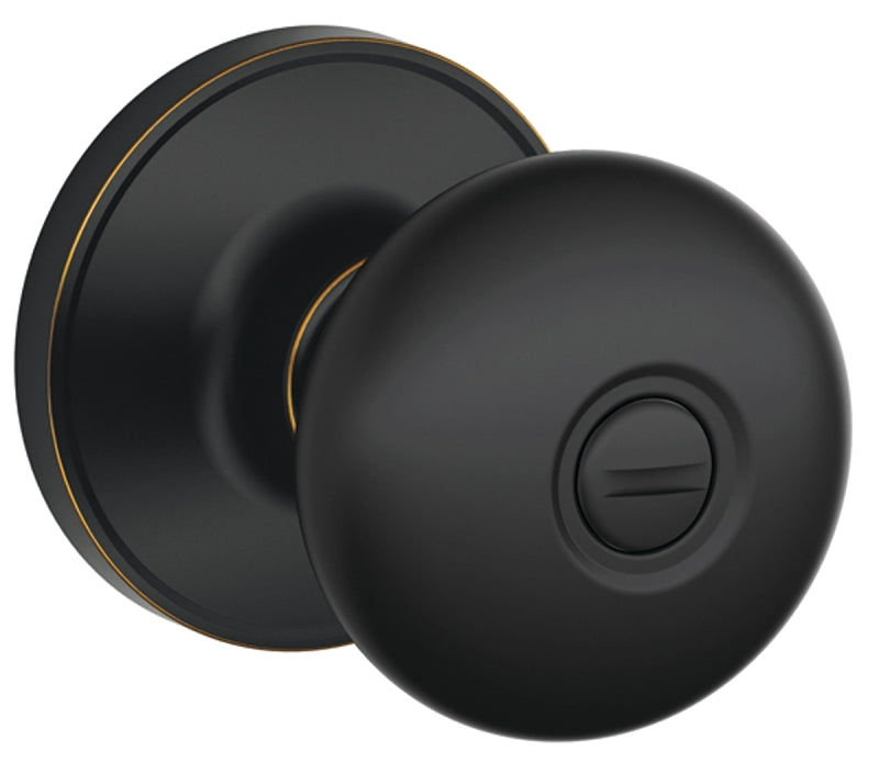 Dexter J Series J40 STR 716 Privacy Lockset, Round Design, Knob Handle, Aged Bronze, Metal, ADA Compliant, ADA Compliant