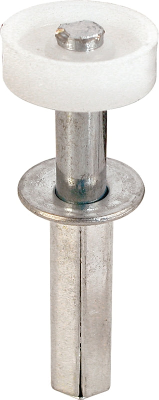 Prime-Line N 6544 Door Roller, 7/8 in Dia Roller, 1/4 in W Roller, Nylon/Steel, Silver, 1-Roller, 50 lb, Top