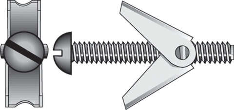 HILLMAN 1/8 in. D X 4 in. L Round Steel Toggle Bolt 2 pk, Pack of 6