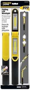 PowerZone ORLEDFHH01 Work Light, AA Battery, LED Lamp, 40, 300 and 600 Lumens, Yellow and Black
