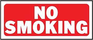 Hy-Ko 23003 Fence Sign, Rectangular, NO SMOKING, White Legend, Red Background, Plastic, 6 in H x 14 in W Dimensions, Pack of 5