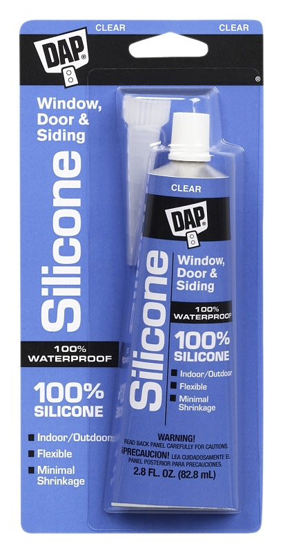 DAP 7079800753 Window and Door Sealant, Clear, -40 to 400 deg F, 2.8 fl-oz Tube
