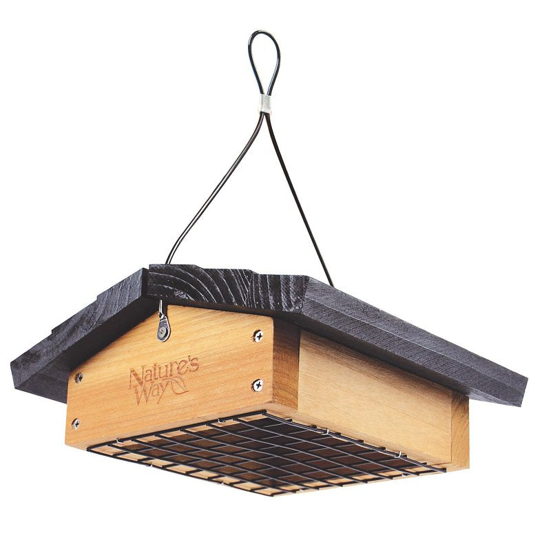 Nature's Way CWF2 Suet Feeder, 1 Suet Cake, Steel, Cedar, 4-1/8 in H, Hanging Mounting
