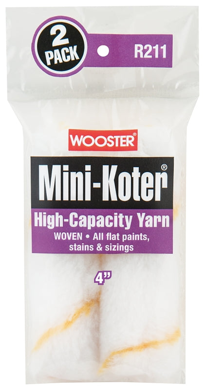 Wooster MINI-KOTER R211-4 High-Capacity Yarn Mini Roller Cover, 4 in L, Fabric Cover