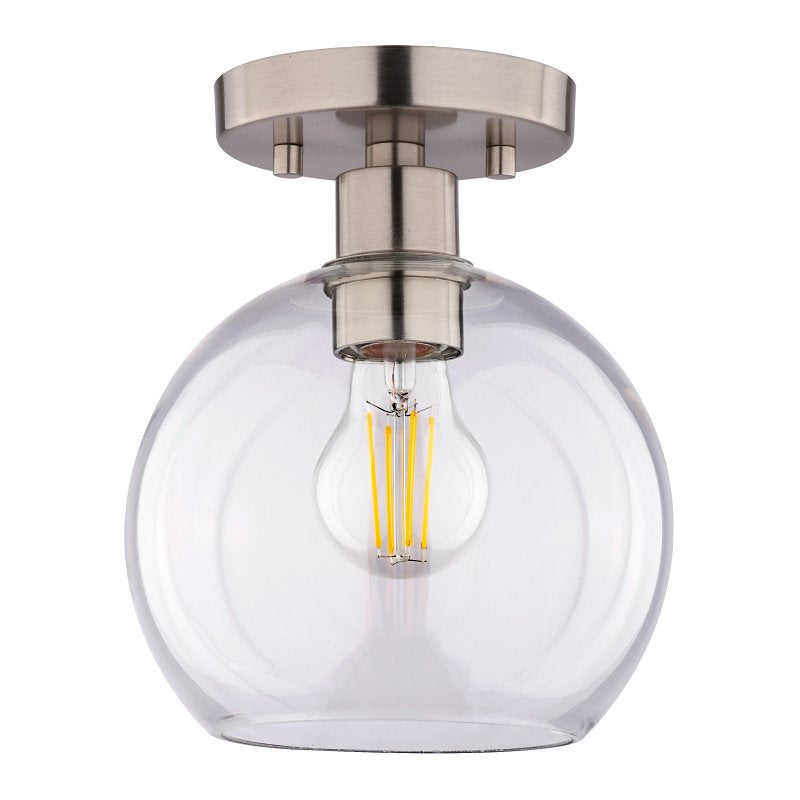 Boston Harbor OG24022 Ceiling Light, 120 V, 1-Lamp, CFL, LED Lamp, Stainless Steel Fixture, Satin Nickel Fixture