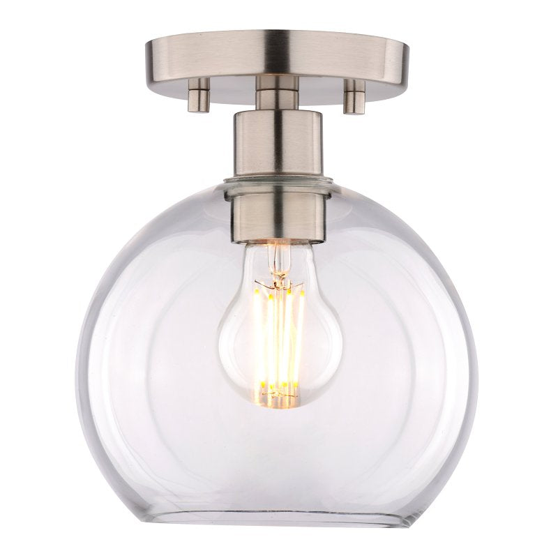 Boston Harbor OG24022 Ceiling Light, 120 V, 1-Lamp, CFL, LED Lamp, Stainless Steel Fixture, Satin Nickel Fixture
