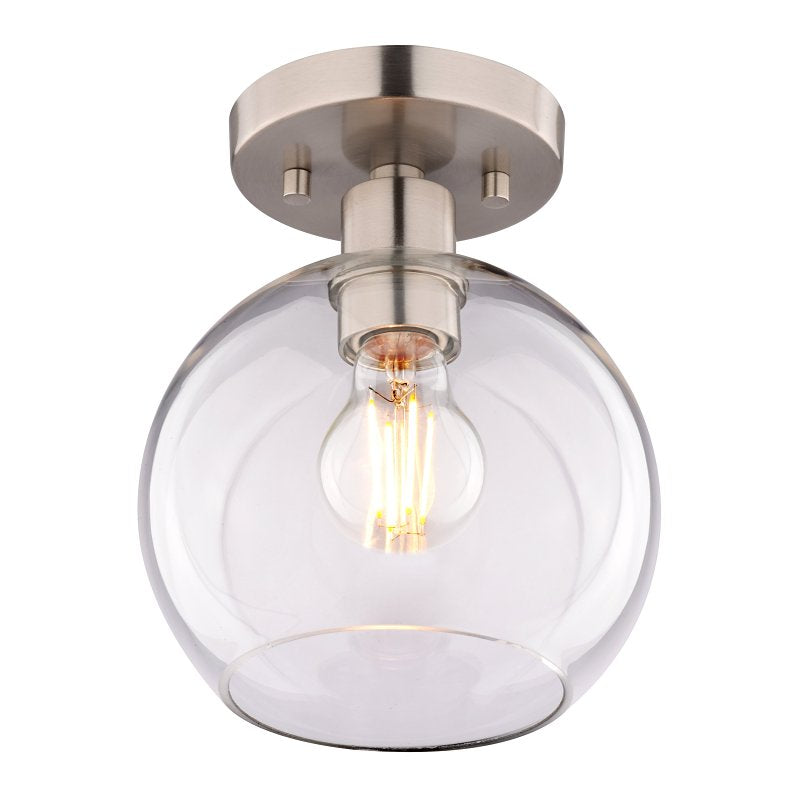 Boston Harbor OG24022 Ceiling Light, 120 V, 1-Lamp, CFL, LED Lamp, Stainless Steel Fixture, Satin Nickel Fixture