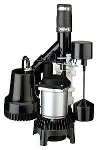 Flotec FPCC3320 Sump Pump with Emergency Battery, 1/3 hp, 22 ft Pump Max Head, 3600 gph