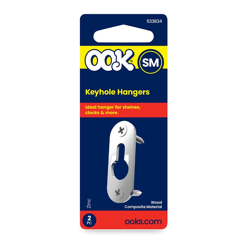 OOK 50236 Picture Hanger, 20 lb, Metal, Brushed Nickel